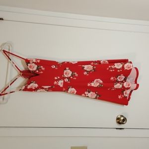 Red sexy mini dress.